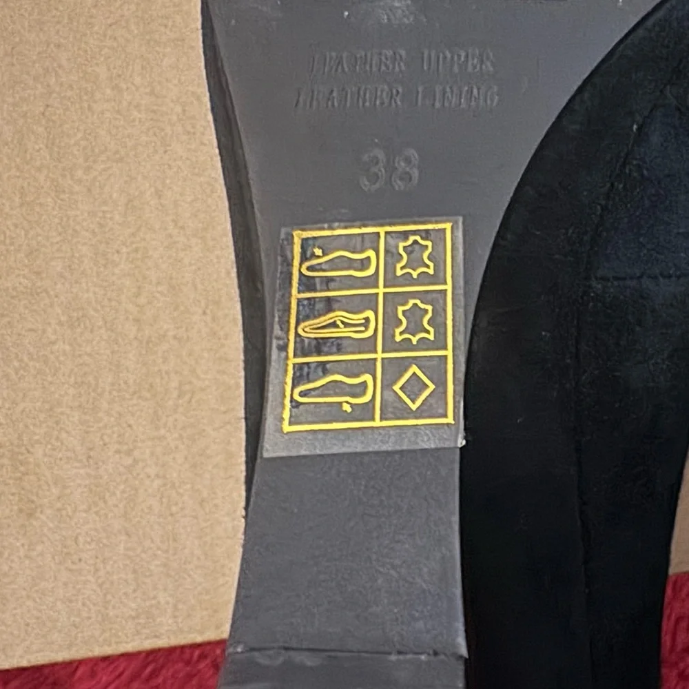 Genuine leather brand new black suede leatherwedge shoes - Picture 8 of 15